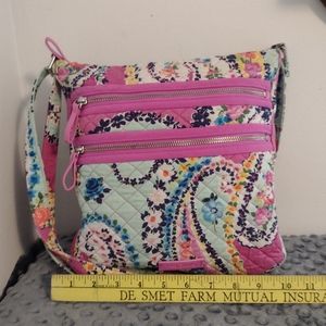 Vera Bradley Triple Zip Hipster in Mint and Pink